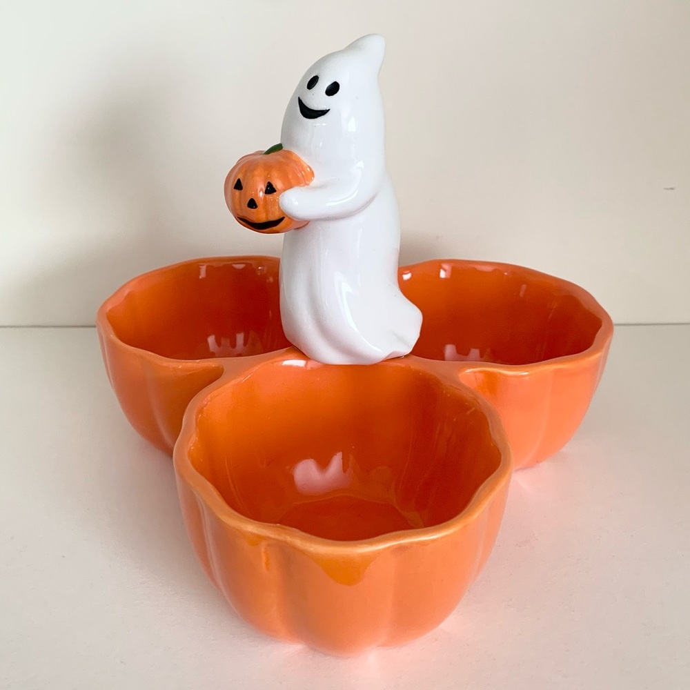 Vintage Halloween ghost ceramic dish